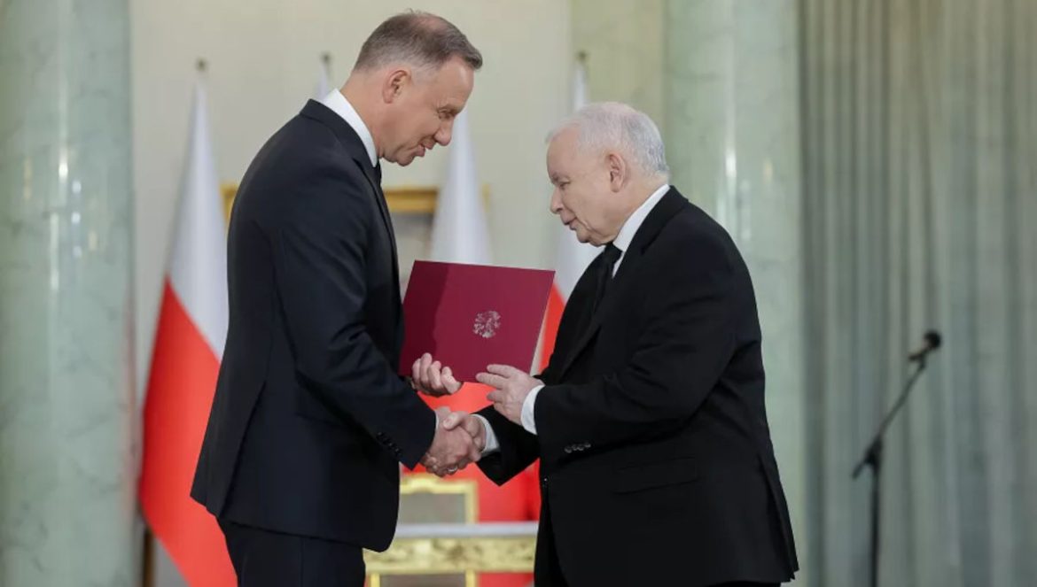 Prezydent Andrzej Duda i wicepremier Jarosław Kaczyński w Pałacu Prezydenckim