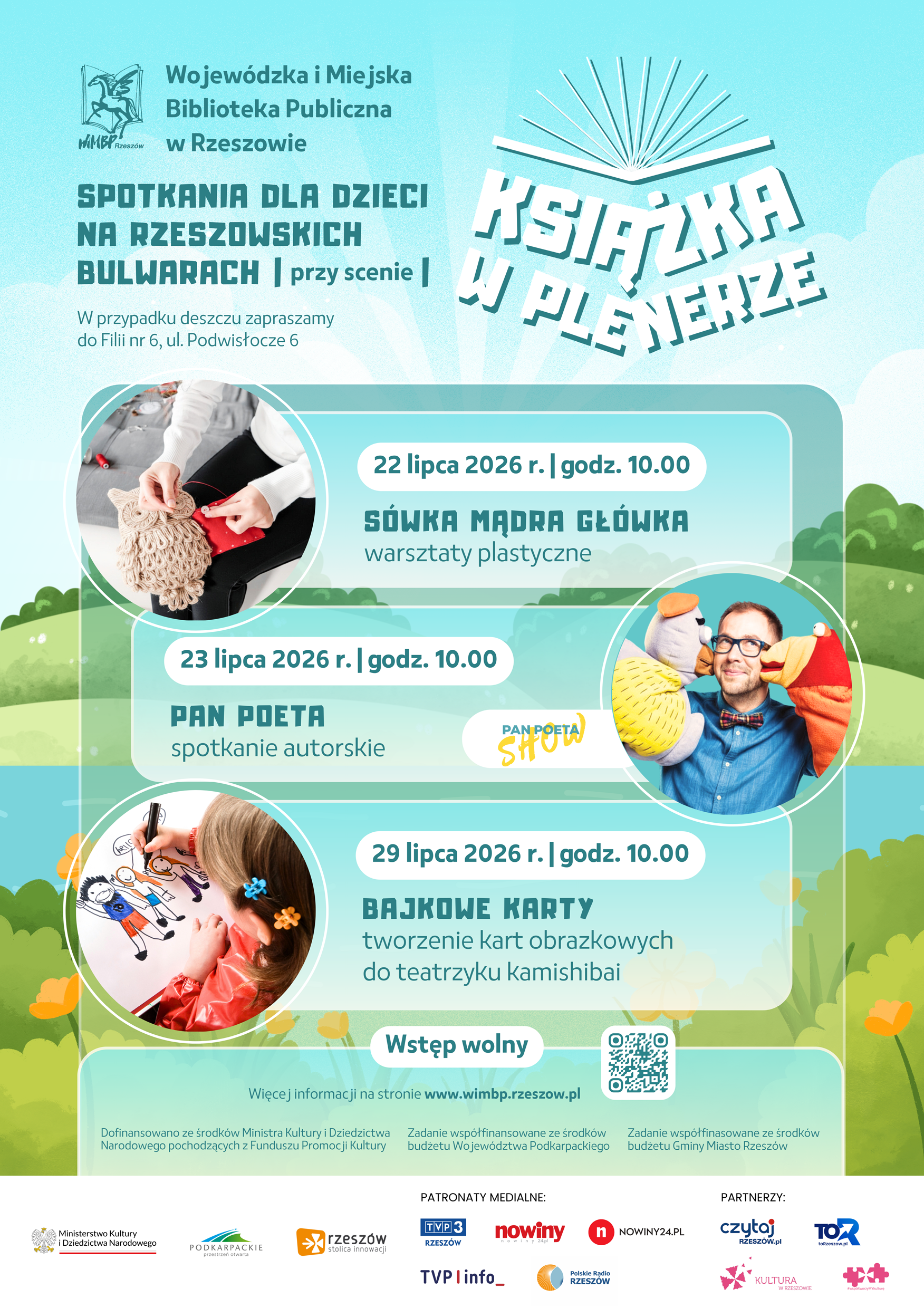 Książka w plenerze ­­­- cykl wydarzeń dla dzieci na rzeszowskich Bulwarach (22-29 lipca)