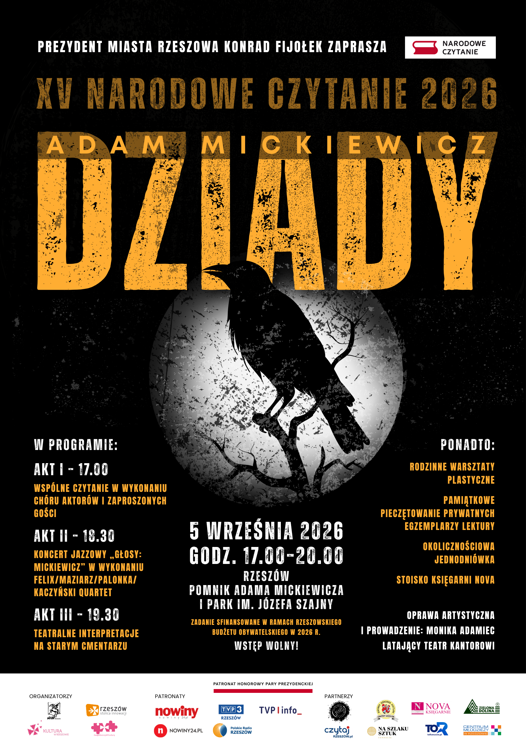 „Dziady”. 5 września Narodowe Czytanie w Rzeszowie