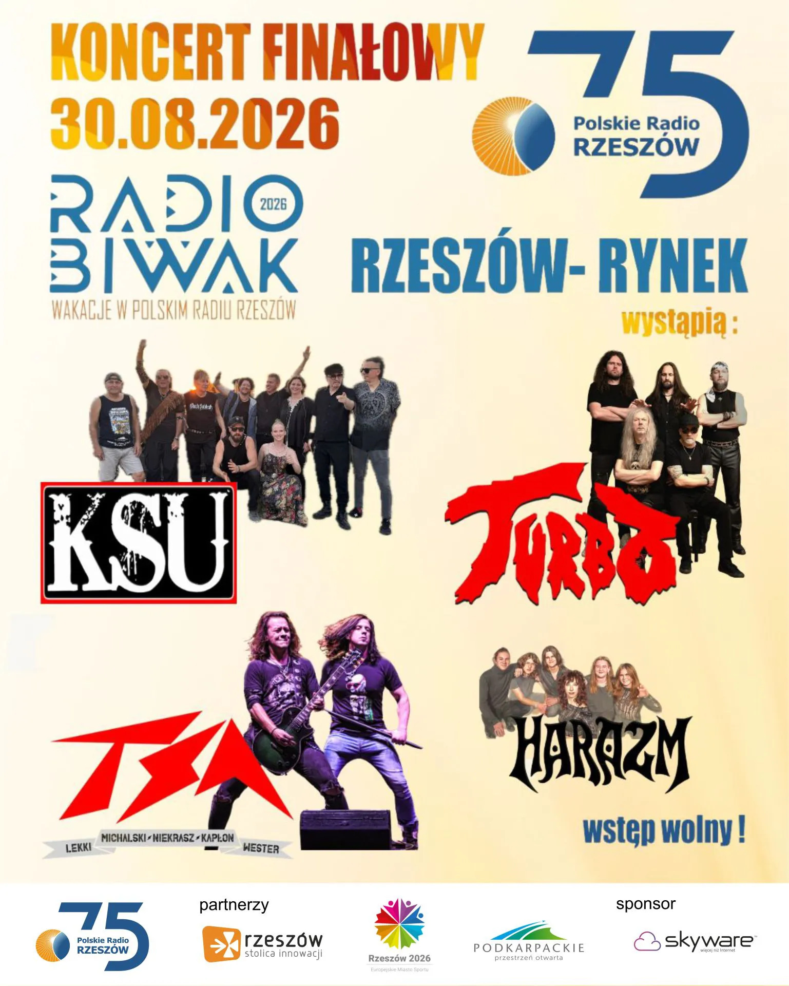 KSU, Turbo, TSA i Harazm! W niedzielę rockowe zakończenie wakacji na Rynku w Rzeszowie
